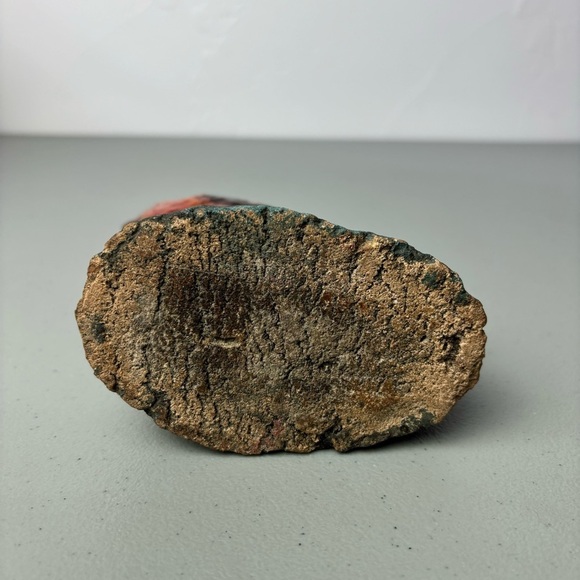 Primitive Folk Art Red Bird Robin Cardinal Stone Clay Statue Sculpture Carving - Picture 5 of 12